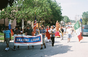 San Lorenzo procession moving east on 22nd Street