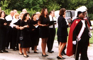 Marty Bramlette directs and leads the choir.
