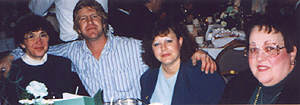 Jeff Dandurand, with his mother on the left and his friends on the right, Dawn and Carol