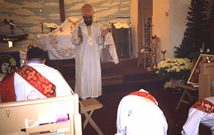 Blessing of the deacons by the priest